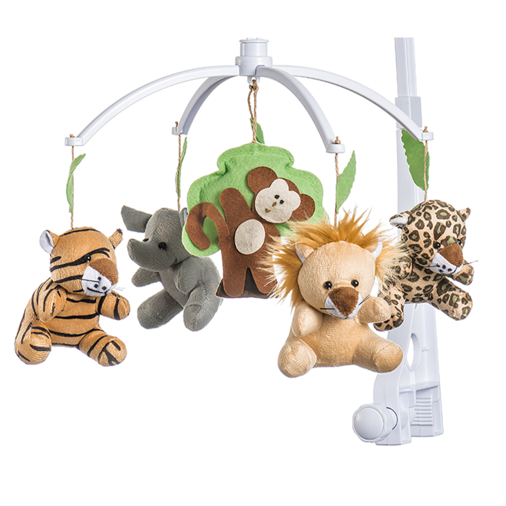 Móbile Berço Bebê Musical E Giratório Animais Da Floresta Envio Imediato