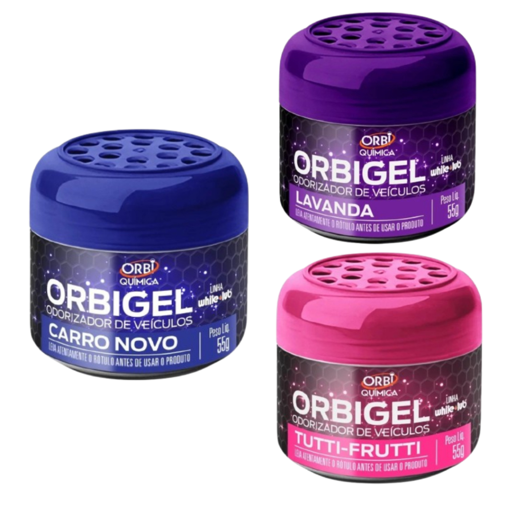 Kit com 2 Cheirinho de Carro Aromatizante Odorizador Automotivo Gel Carro Novo Lavanda Tutti Frutti