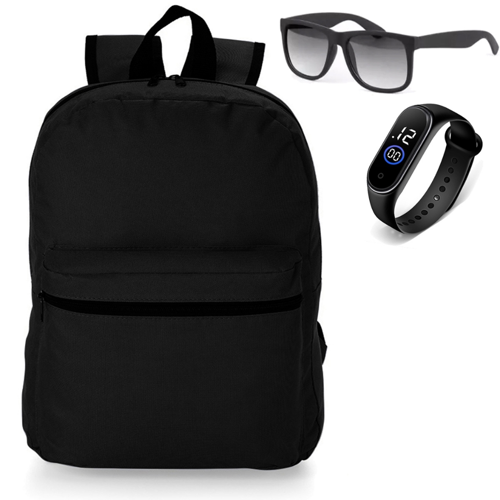 Mochila Masculina Feminina Bolsa Academia Fitness Mais Vendido + Óculos + Relógio LojaSpark