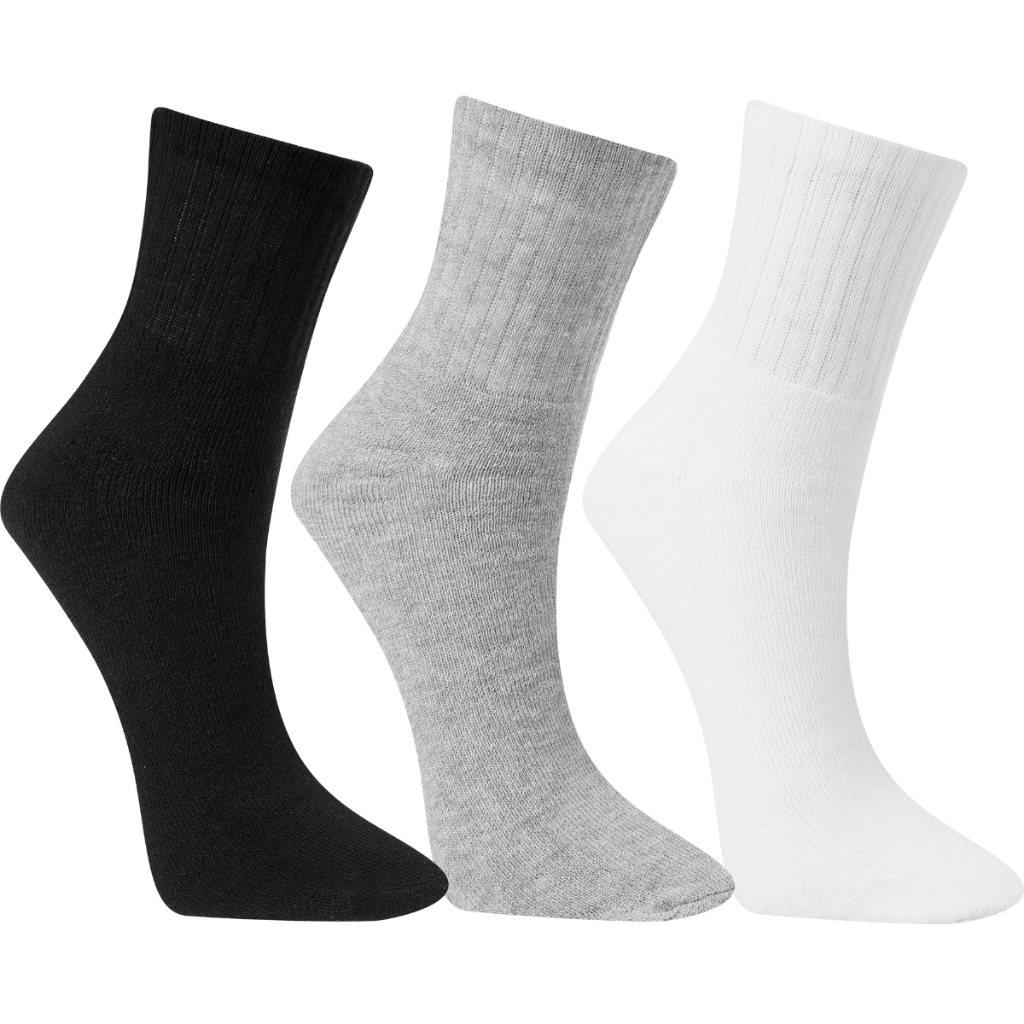 Kit 3 Pares Meia Plus Size Algodão Casual Tamanhos Maiores Cano Longo Grande Especial 45 ao 50