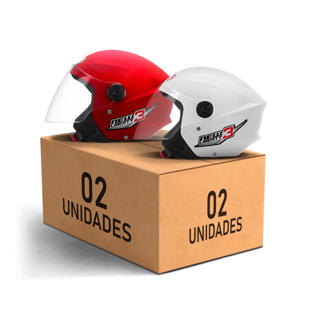 Kit Capacete De Moto Aberto Feminino E Masculino Casal New Liberty 3 Pro Tork Vermelho