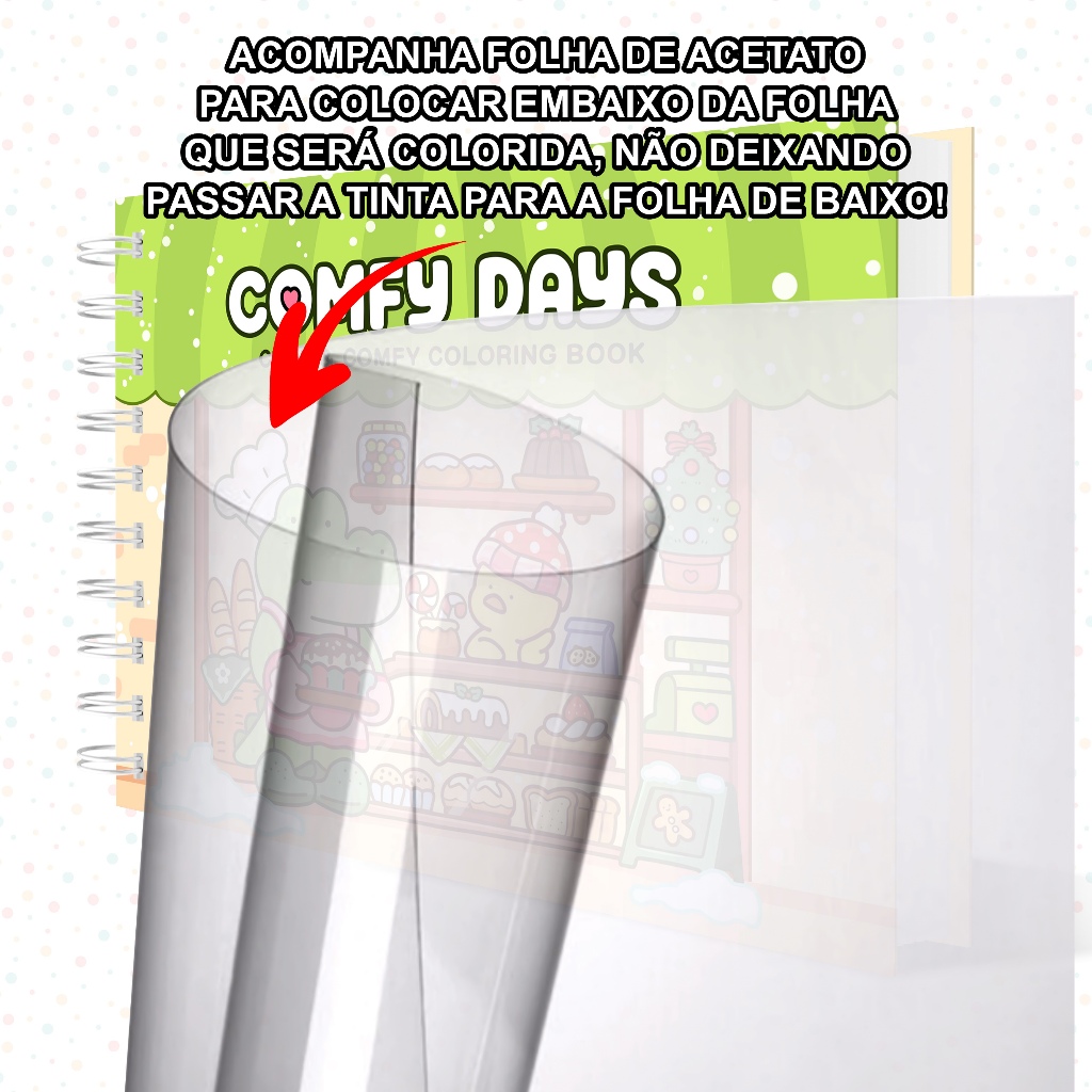 Livro de Colorir Comfy Days 40 Folhas 180 Gramatura Capa Dura Caderno Desenho Pintura Urso · foto 2