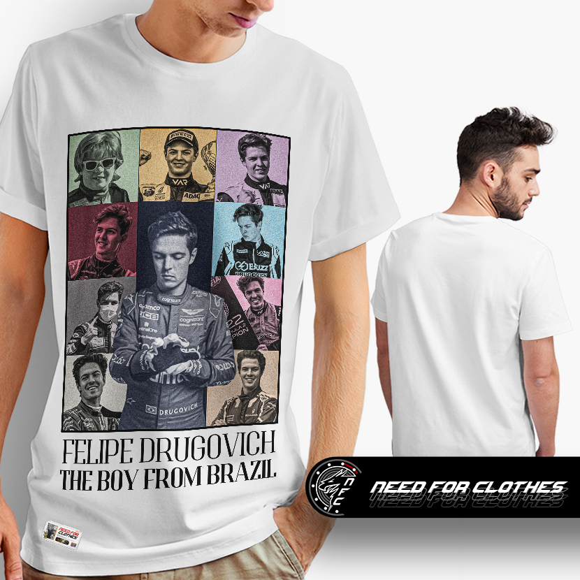 Camiseta Felipe Drugovich, Fórmula 1, 34, Aston Martin, Drugo