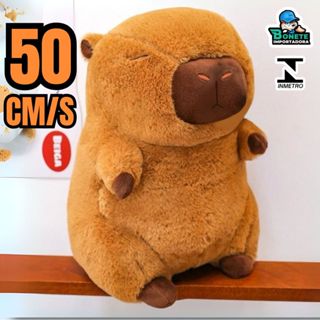 Capivara de Pelúcia 50cm Antialérgica com Zíper e Fibra Siliconada em Oferta na Shopee