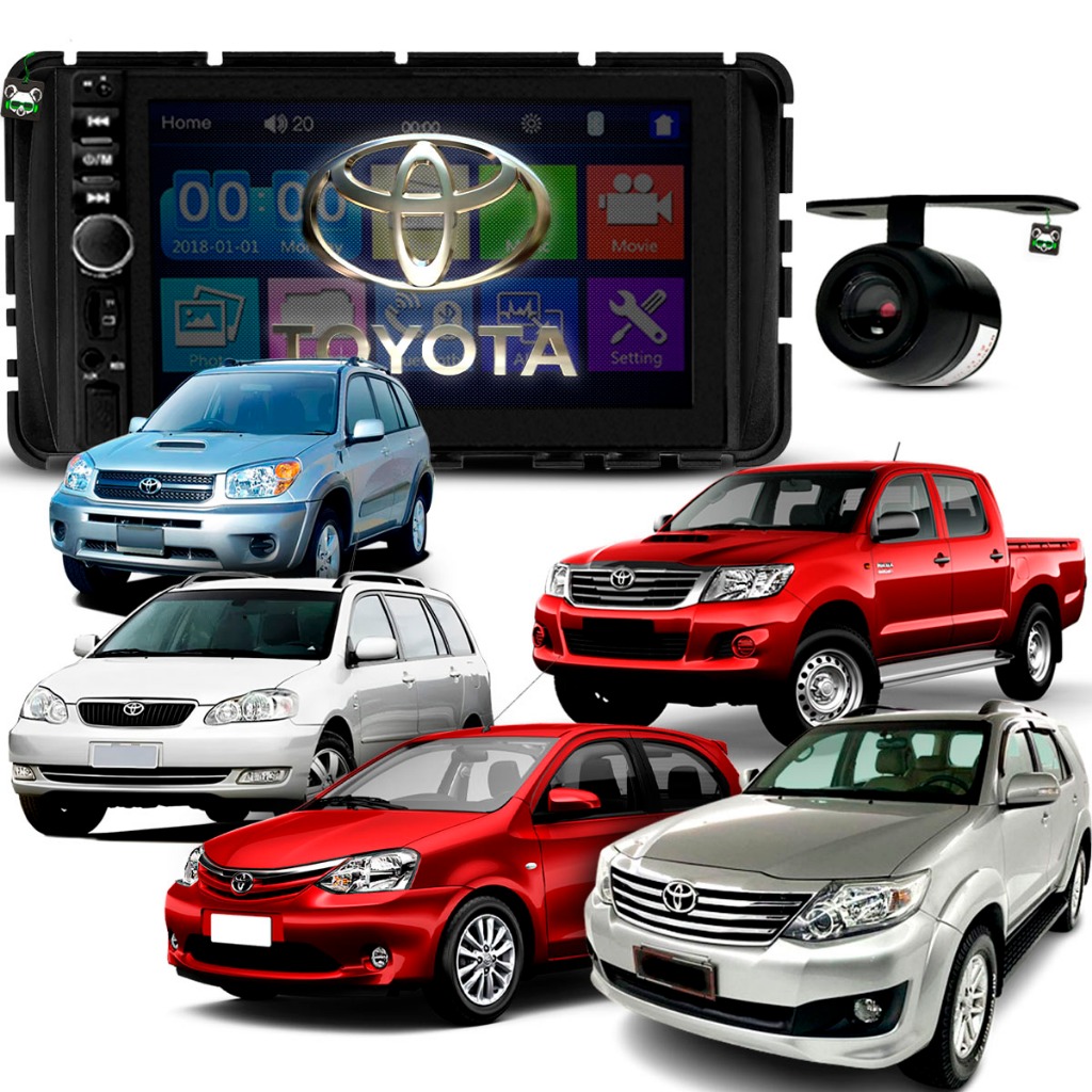 Kit Central Multimídia 2 Din Mp5 Espelha Dvd Bt Toyota Hilux Rav Corolla Fielder Etios - Spare Parts and Accessories for Vehicles