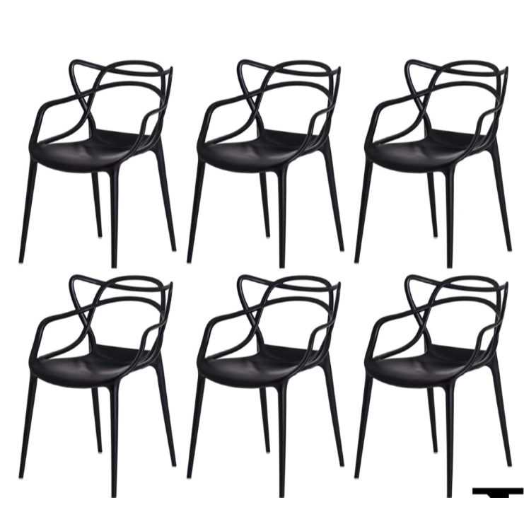 KIt 6 Cadeiras Allegra Sala de Jantar Cozinha Jardim La Mobília Empilhável em Oferta na Shopee