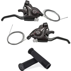 Par De Alavanca Rapid Fire Passador De Marcha Tipo Shimano 21V 3x7 Gts Alumínio Manoplas Para Guidão Preta Confortável