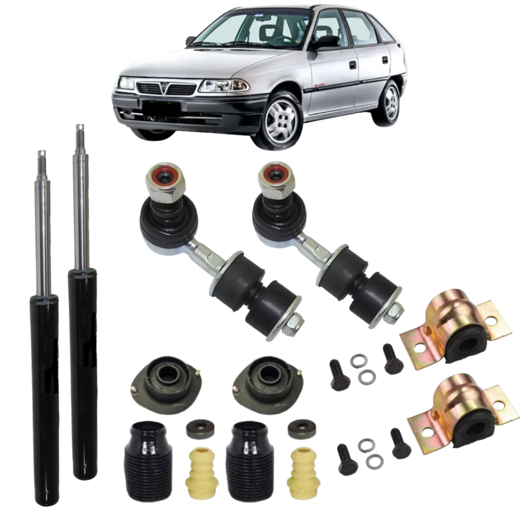 Par Amortecedor Dianteiro + Kit Batente + Bieleta + Kit da Barra Estab Astra Importado Belga 91 92 93 94 95 96