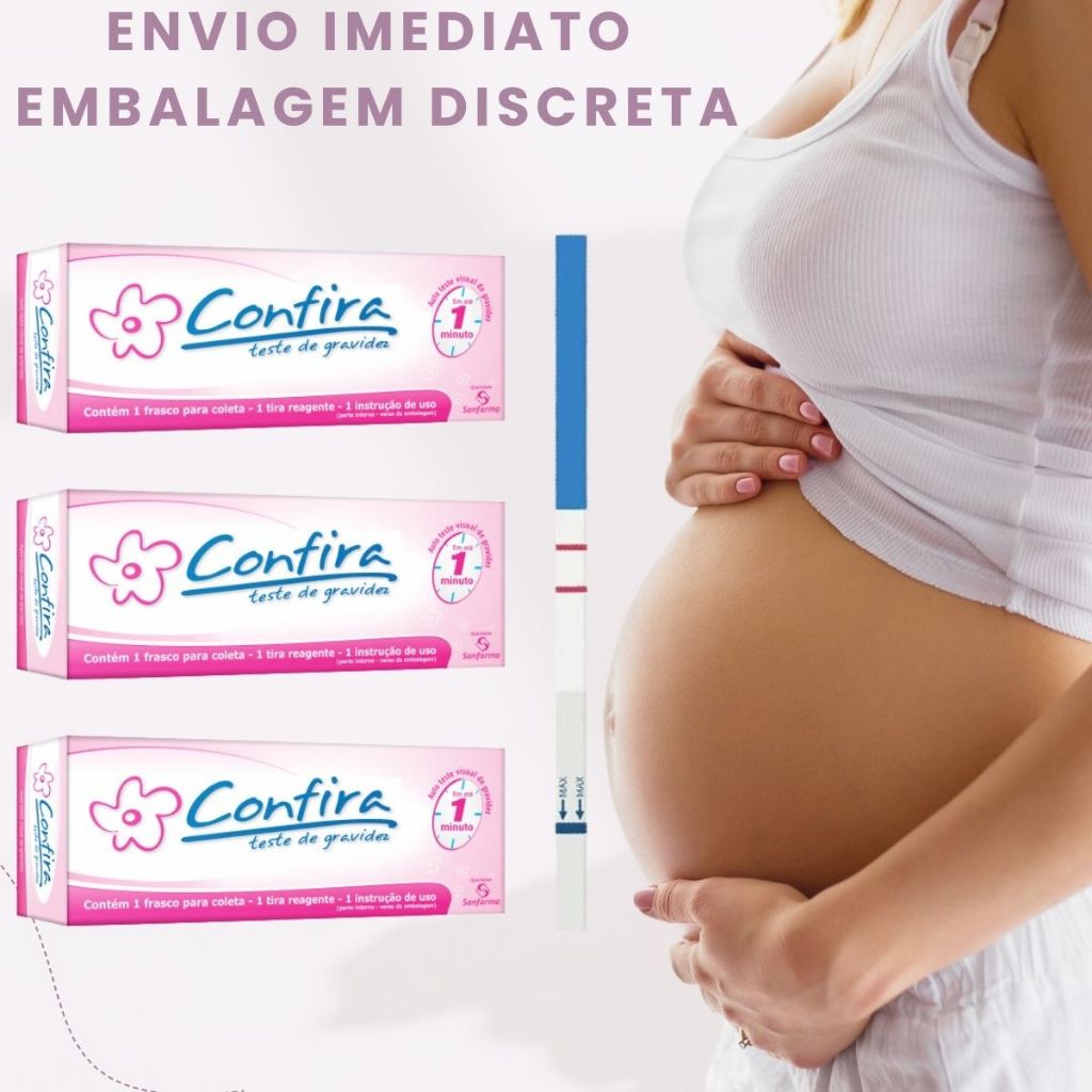 Kit's Teste De Gravidez Confira + Copo De Coleta - Resultado 1 Minuto - Embalagem Discreta em Oferta na Shopee
