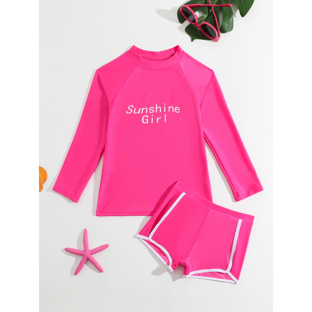 HT VEST Conjunto Infantil Feminino com Proteção Solar e Estilo Delicado 2025 I3128