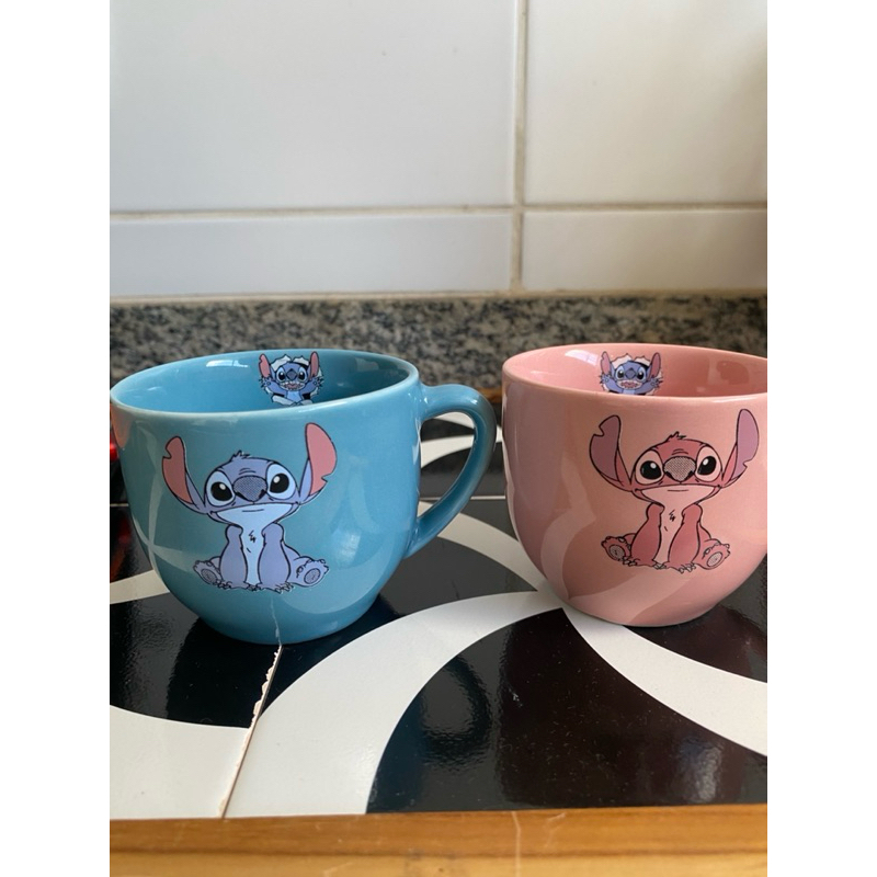 Canecas Stitch café/chá 170ml kit com 2 canecas Aventura e Diversão no Seu Café
