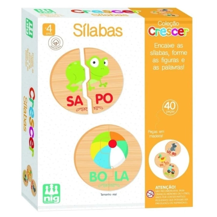 Jogo Didático Infantil Criança Encaixando As Sílabas Madeira Menino Menina Envio Imediato