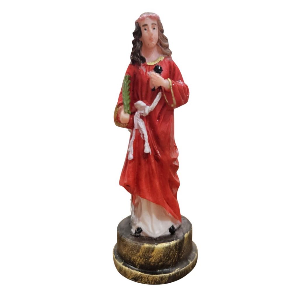 Imagem de Santa Filomena em Resina - 9 cm Imagem Católica Estatueta para Decoração