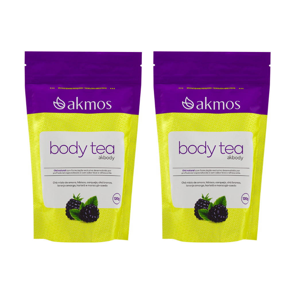 Kit 2x Cha Misto Body Tea antigo Leev Tea Akmos - Hibisco Carqueja