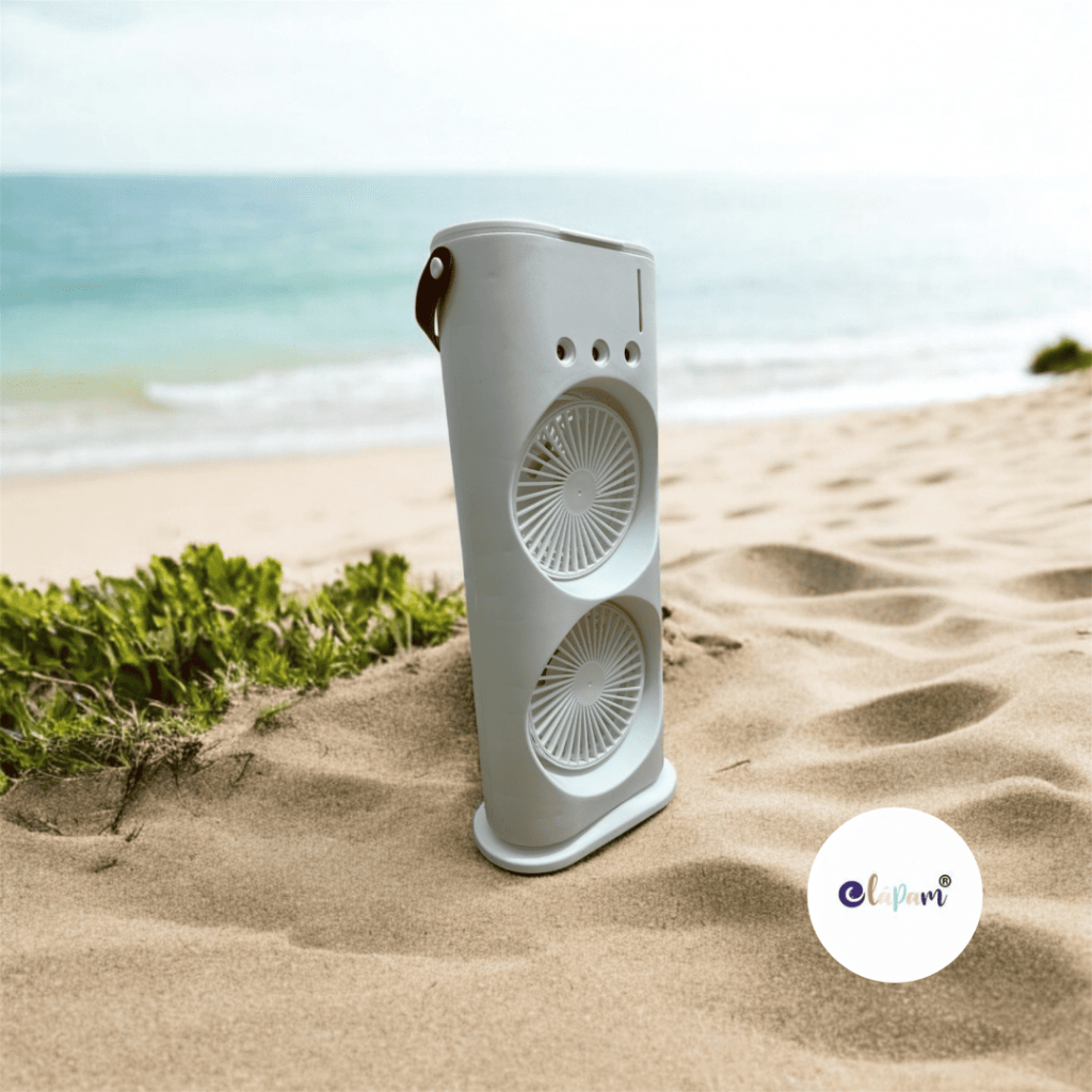 Imagem Mini Refrigerador De Ar Ventilador Climatizador Umidificador LED Duplo Reservatório