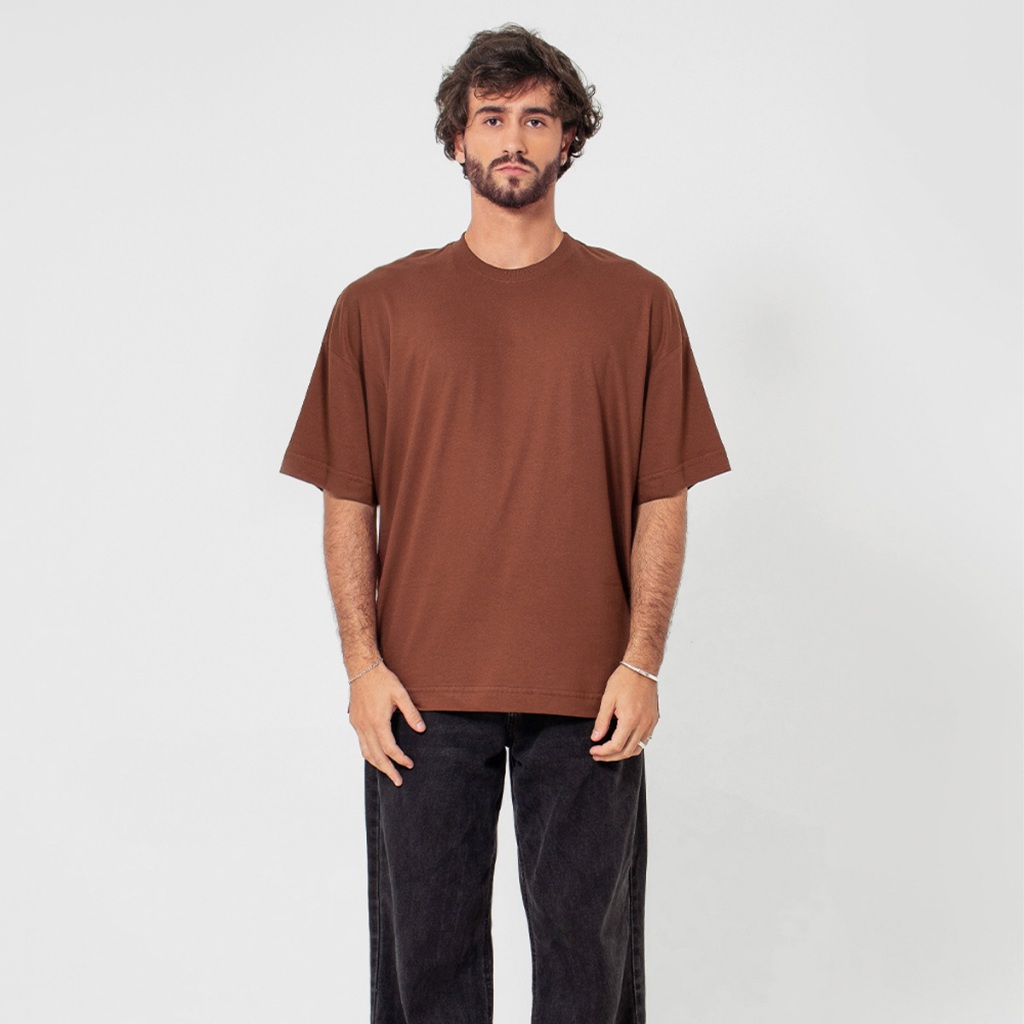 Camiseta Oversized Basic Marrom - Men Clothes