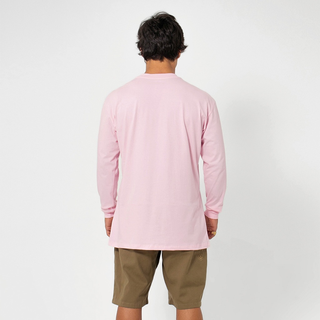 Detalhes do Camiseta Manga Longa Basic Streetwear Rosa Claro