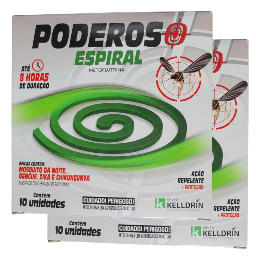Inseticida Repelente Espiral Pernilongo Mosquito Dengue Zika Chikungunya Metoflutrina Alta Proteção 20 Unidades