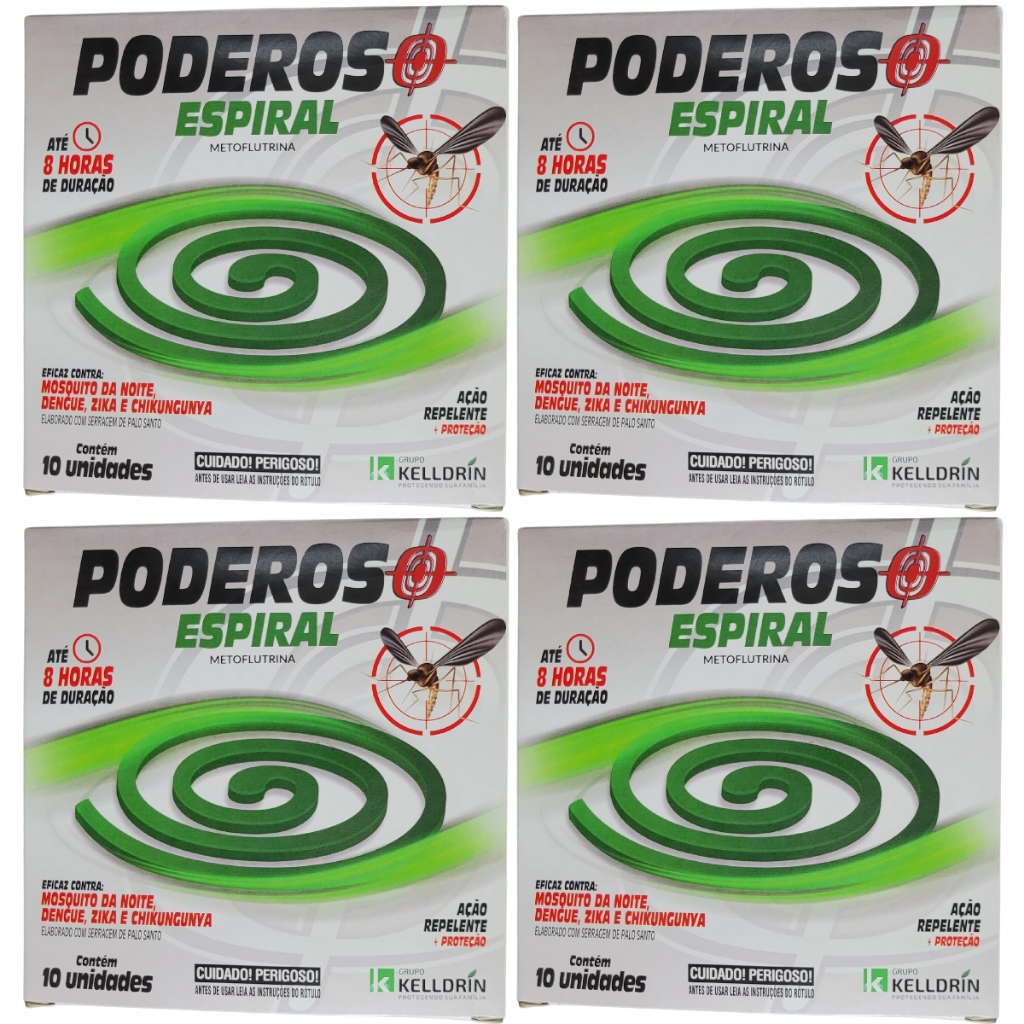 Inseticida Repelente Espiral Pernilongo Mosquito Dengue Zika Chikungunya Metoflutrina Alta Proteção 40 Unidades