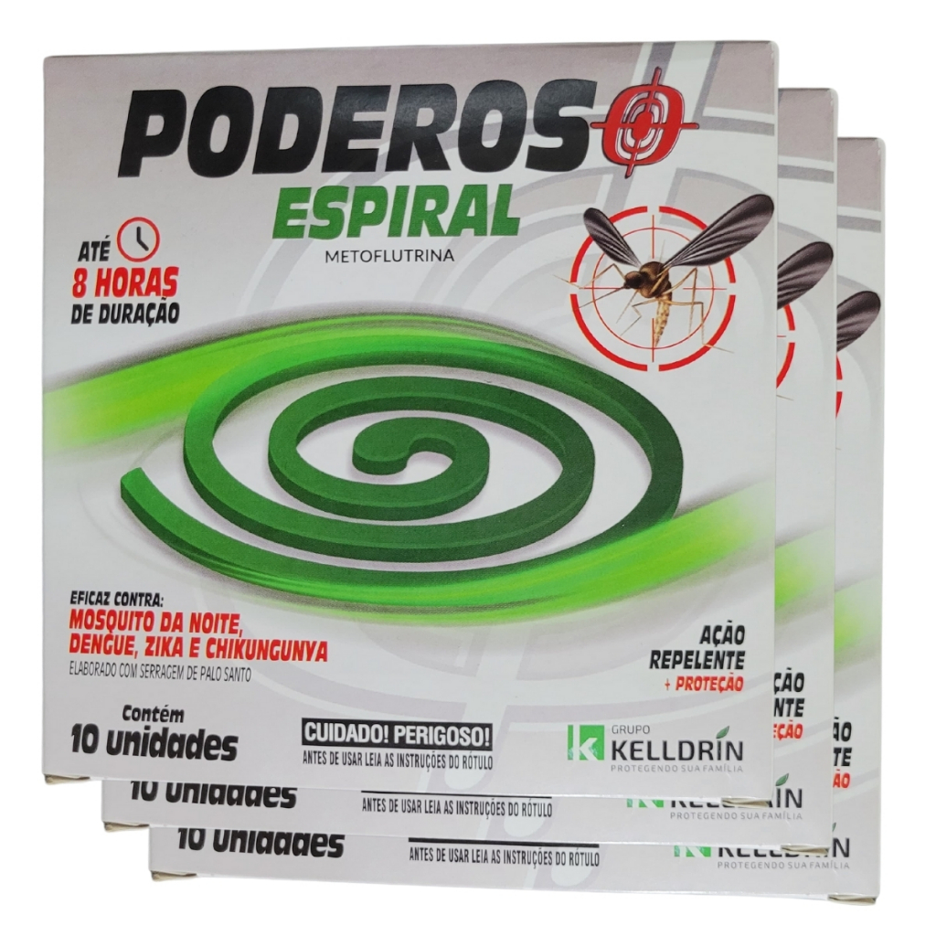 Inseticida Repelente Espiral Pernilongo Mosquito Dengue Zika Chikungunya Metoflutrina Alta Proteção 30 Unidades