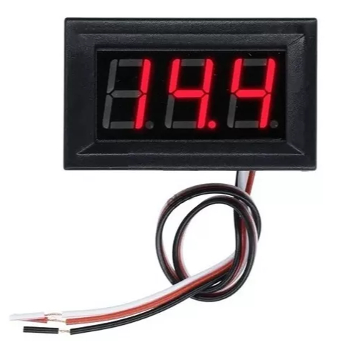Voltímetro Digital Medidor de Bateria 0-40v 3 fios som automotivo fonte automotiva
