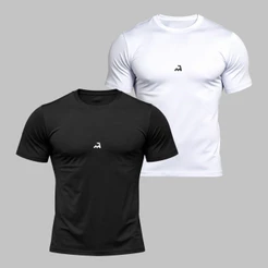 Kit 2 Camiseta Dry Fit Masculina Fitness Academia Corrida Cross Fit Poliéster Esporte Anti Suor