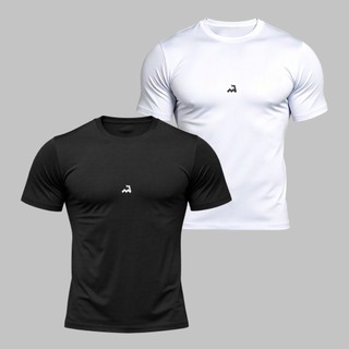 Kit 2 Camiseta Dry Fit Masculina Fitness Academia Corrida Cross Fit Poliéster Esporte Ant…