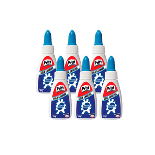 Kit com 6 - Cola Líquida Branca Tenaz Lavável 35g