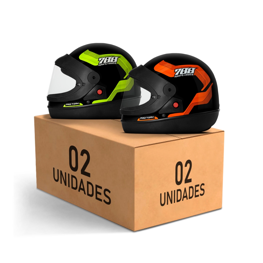 Kit Capacete Moto Masculino e Feminino Integral Pro Tork Sport Moto 788 Viseira Automática Amarelo em Oferta na Shopee