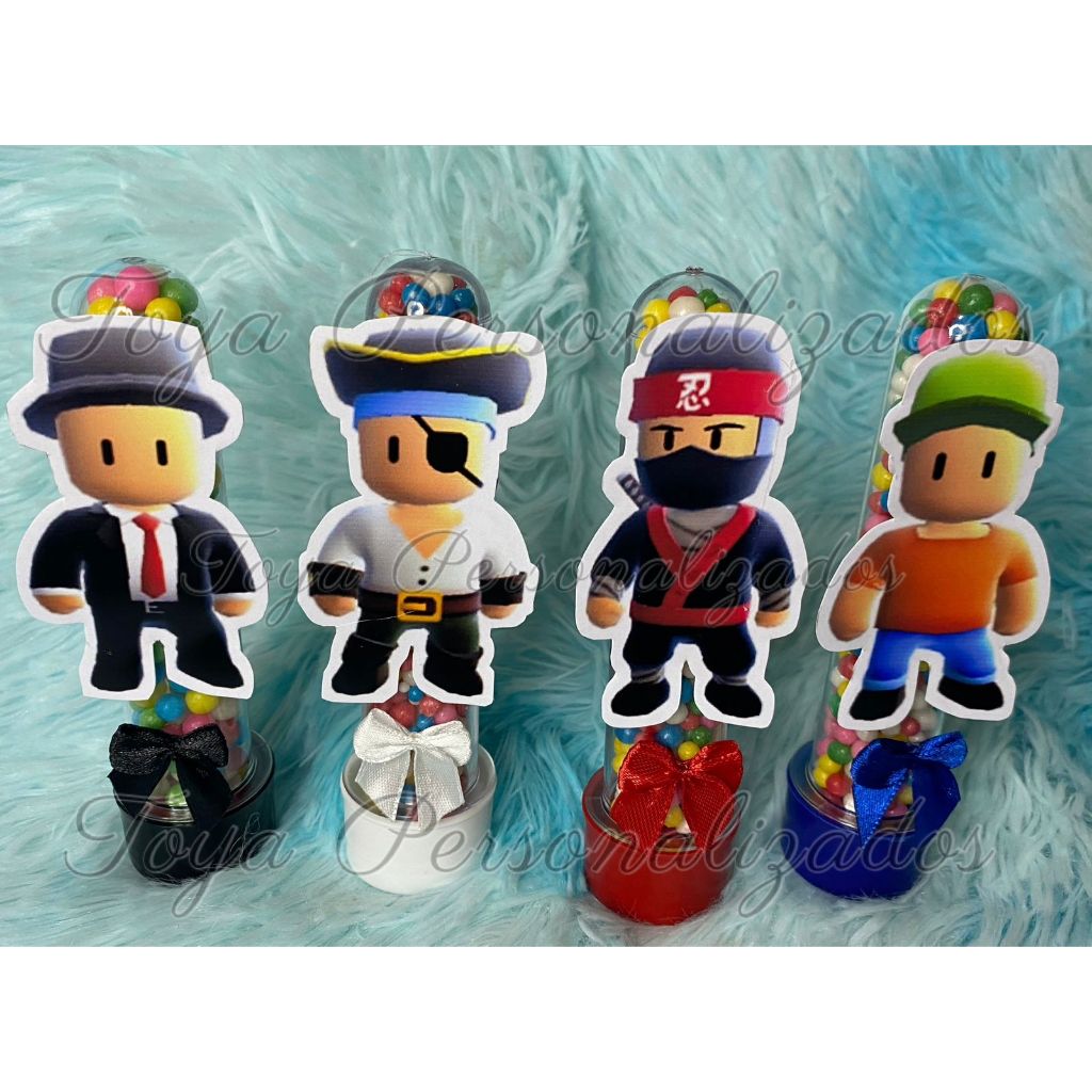Kit 15 Lembrancinhas Tubetes 13cm Personalizados Stumble Guys