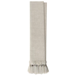 Manta Decorativa Para Sofá Sala Bege Cru Jacquard Linho Premium