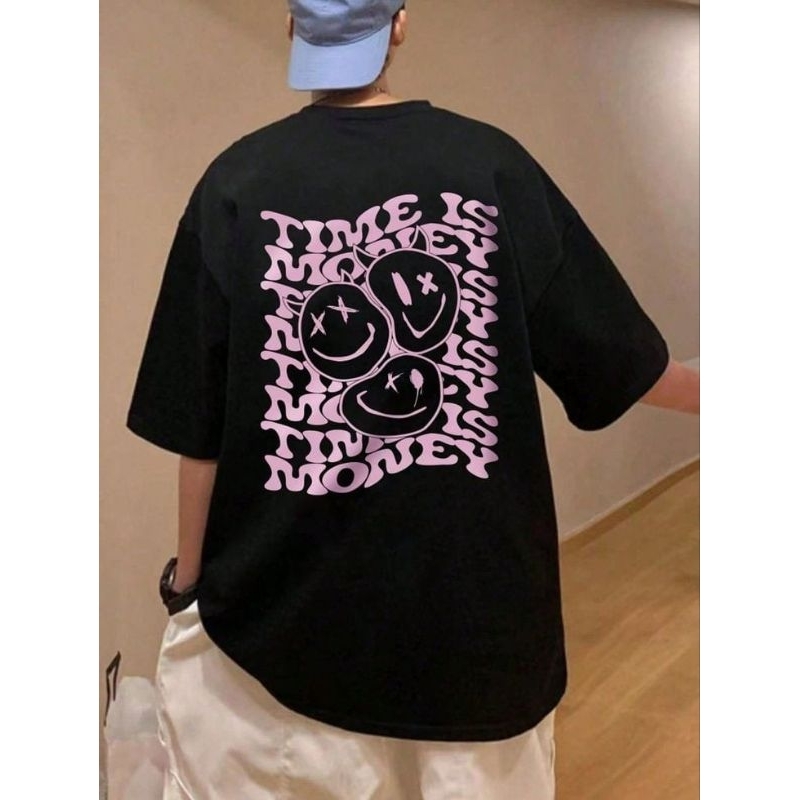 Camiseta Streetwear Masculina Oversized Academia Treino Passeio 100%Algodao Estampada Time is Money