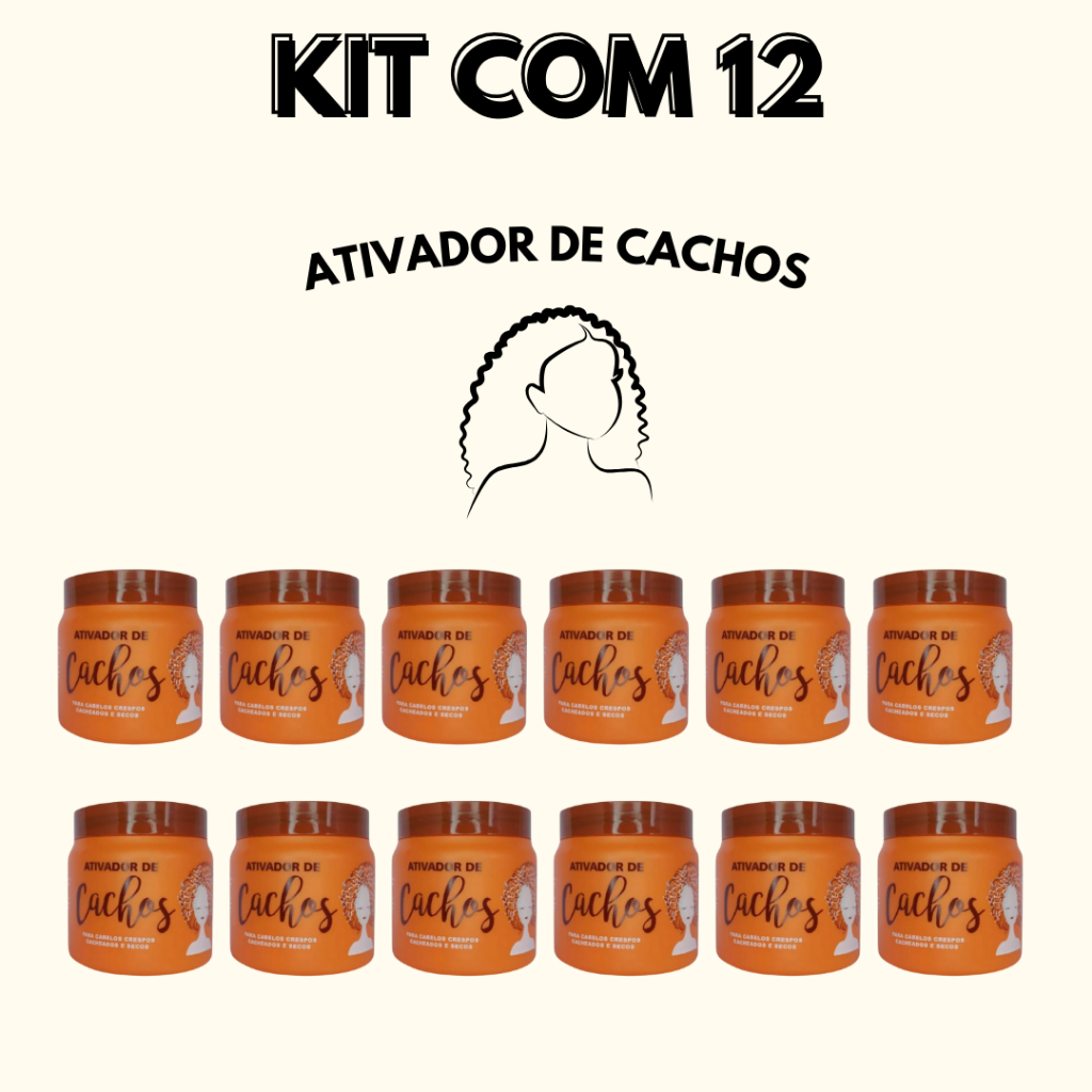 KIT COM 12 ATIVADOR DE CACHOS EM CREME 500G - NAXOS