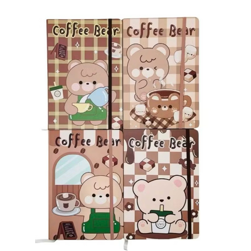 Caderno Capa dura ursinho fofo/caderno capa dura 80 folhas/ papelaria criativa