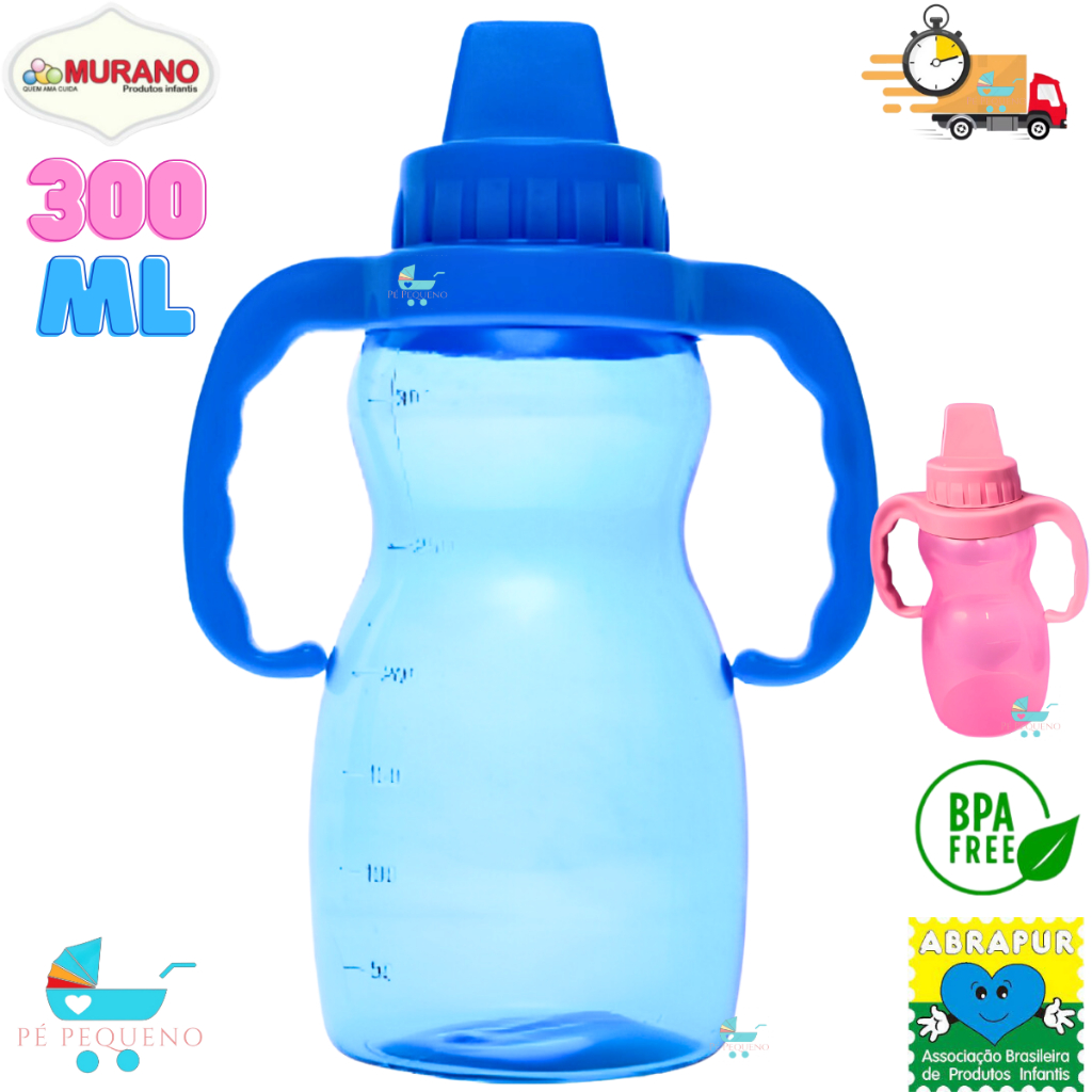 Copo 300ml transição infantil com alça – Murano em Oferta na Shopee