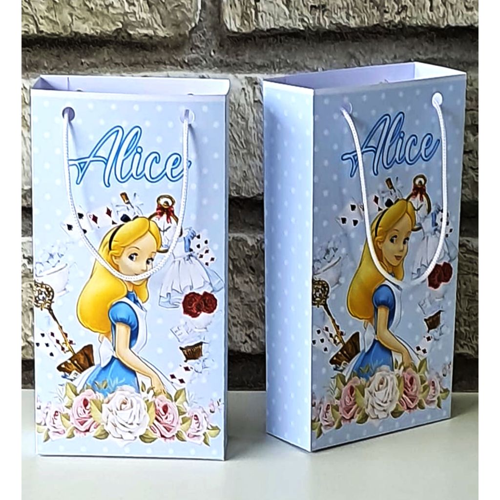 Kit Sacolinhas Personalizadas Alice no Pais das Maravilhas