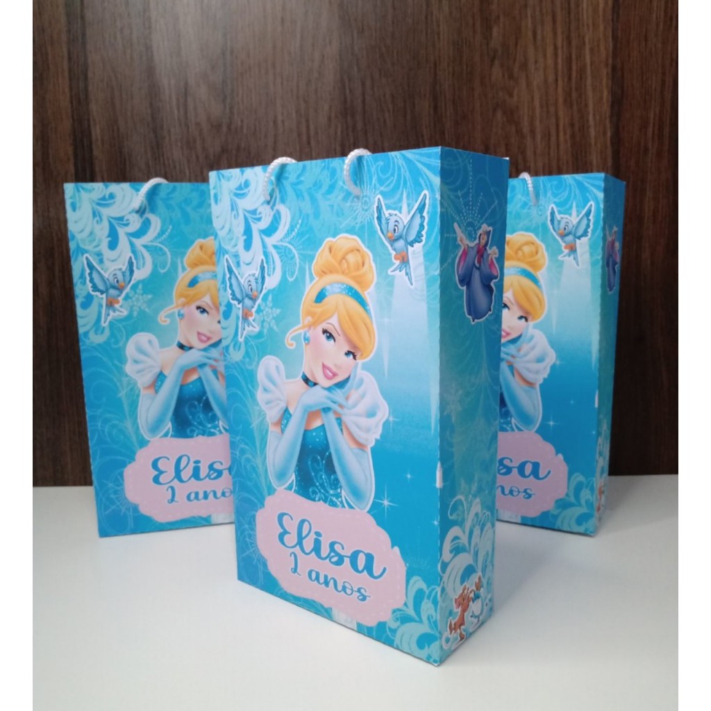 Kit Sacolinhas Personalizadas Cinderela