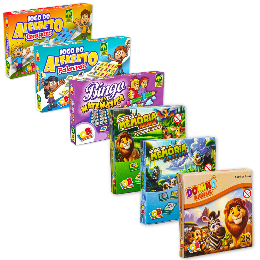Jogos Educativos Kit com 6 unidades, Presente para Crianças - Aprenda Brincando