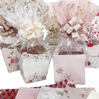 Kit Embalagem Completo Com Saco De Cesta E Laço Bola - Floriculturas Doceflorismo Presentes em Oferta na Shopee
