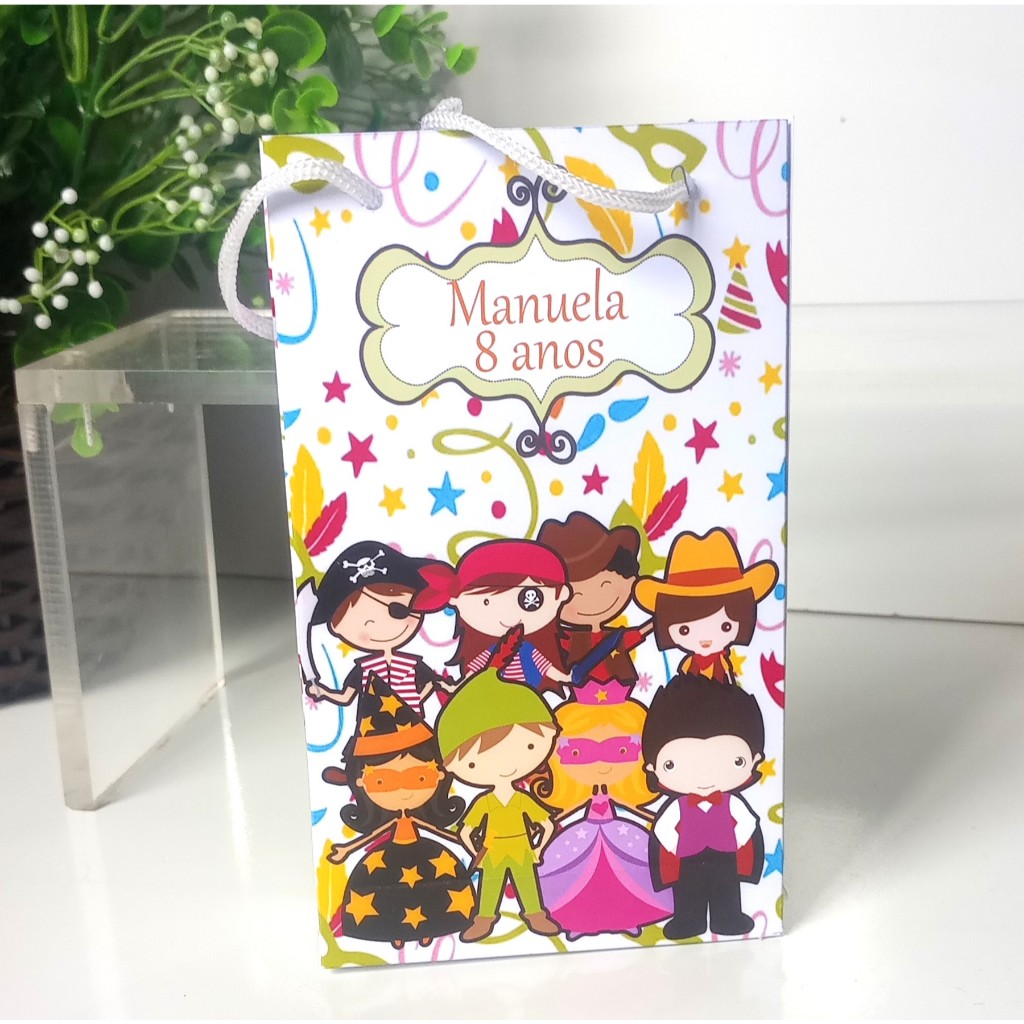 SACOLINHA PERSONALIZADA PARA LEMBRANCINHA DE ANIVERSÁRIO/FESTA - SACOLINHA SURPRESA- FESTA FANTASIA-CARNAVAL