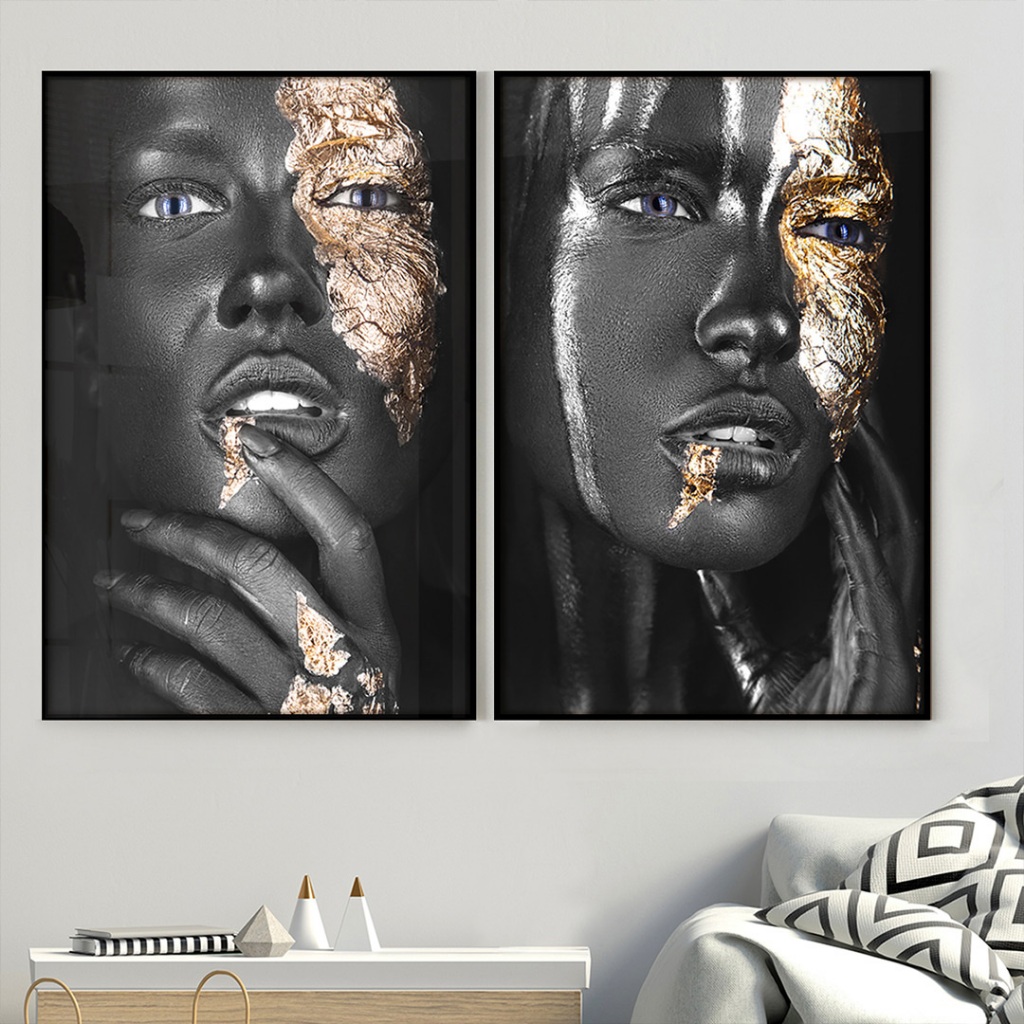 Quadro Abstrato Para Sala Quadro Com Moldura E Vidro Quadro Decorativo Quarto Pintura Facial Duo