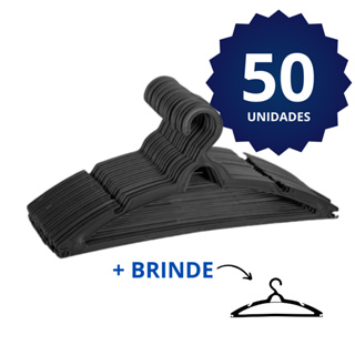 Cabide Adulto Preto kit  Cabides Reforçado Organizar Roupas Arara em Oferta na Shopee