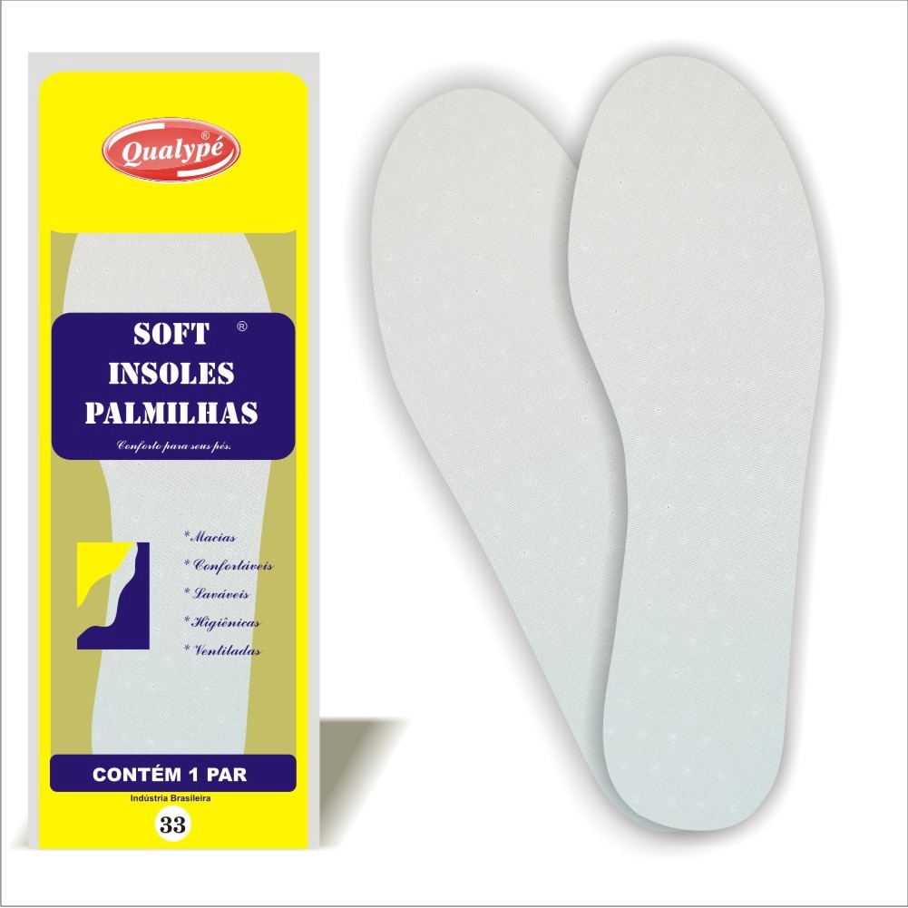 Palmilha de Látex  Branca Hipoalergênica Macia Anti-impacto 33 Ao 44 = 1 par