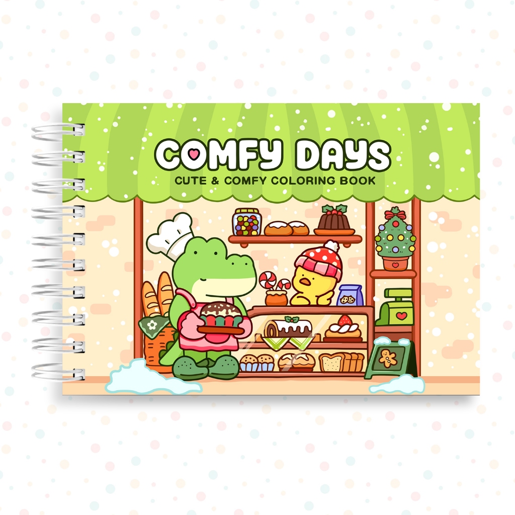 Livro de Colorir Comfy Days 40 Folhas 180 Gramatura Capa Dura Caderno Desenho Pintura Urso