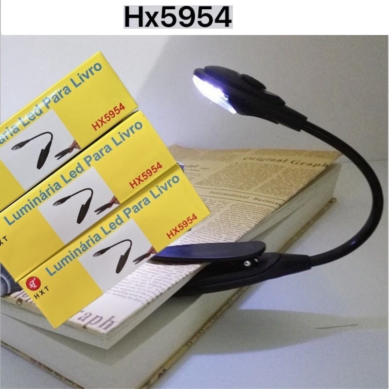 Lanterna Led Para Livro Luminária Leitura Ajustável Sem Fio 5954