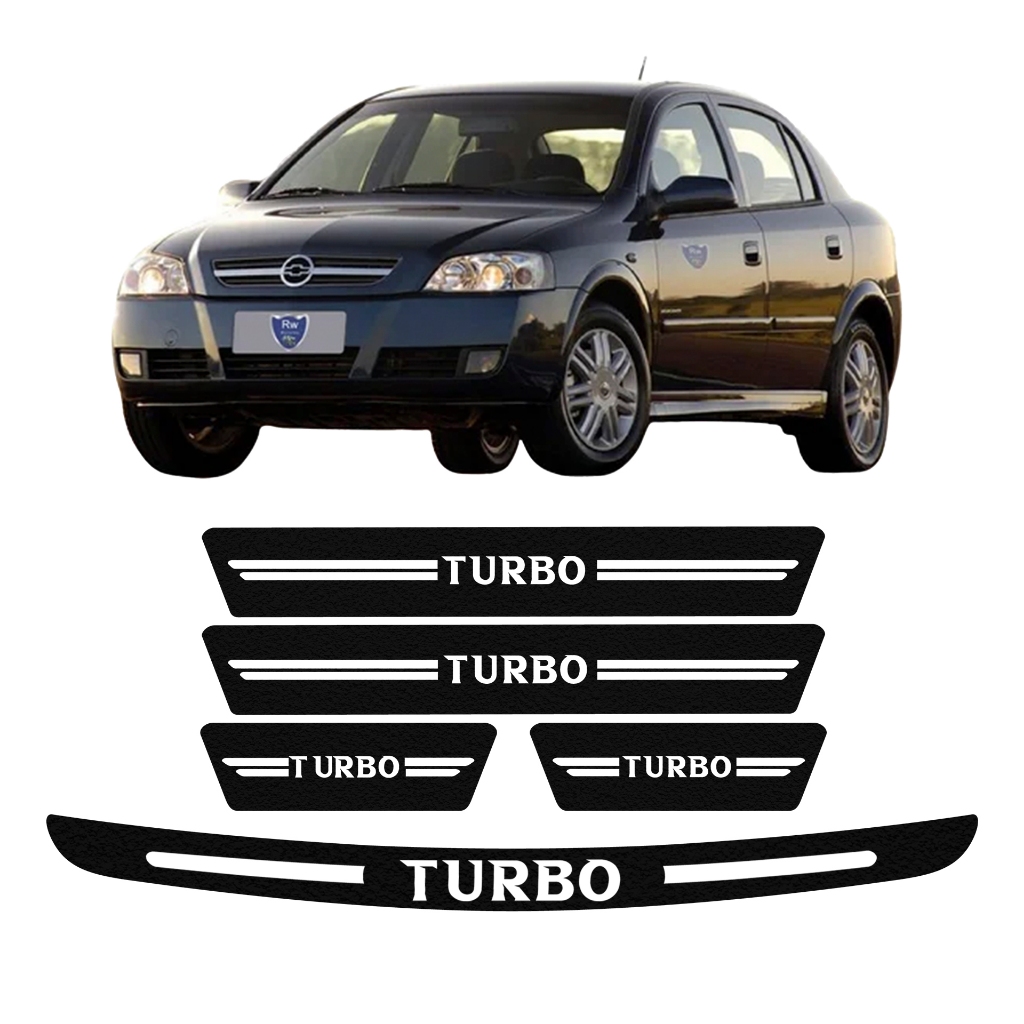 KIT SOLEIRA DE PORTA + PORTA MALA GM ASTRA UNIVERSAL DIVERSAS CORES ADESIVO TURBO PERSONALIZADO
