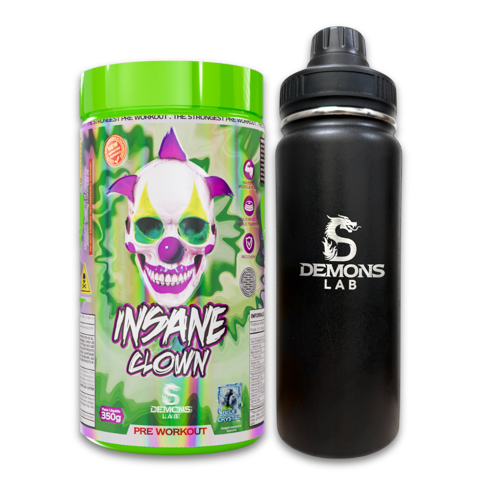 Combo Pré Treino Insane Clown 350g + Garrafa Térmica 550ml - Demons Lab
