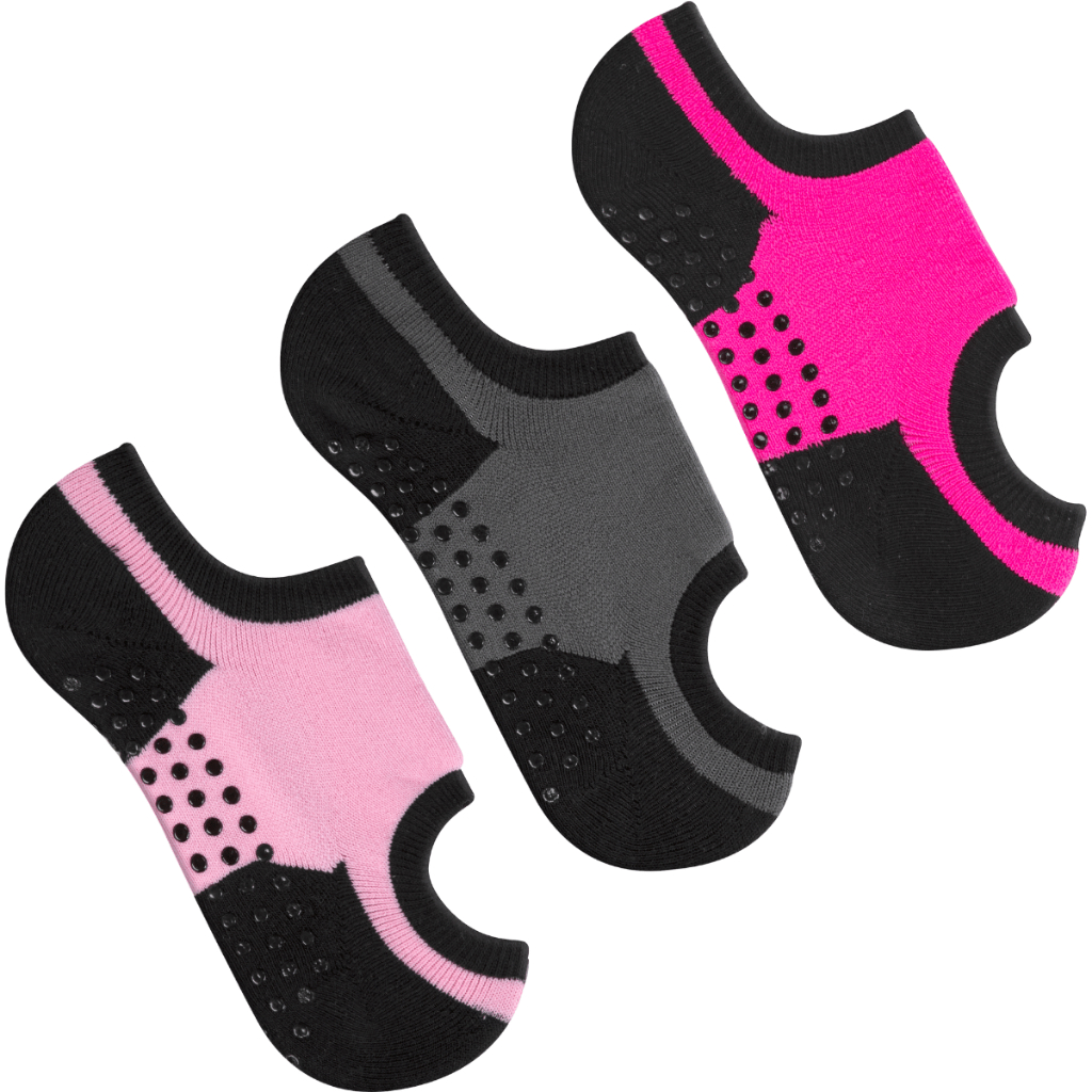 Kit 3 Pares Meia Sapatilha Antiderrapante Esportiva Pilates Yoga Feminina Menina Fitness Respirável em Oferta na Shopee