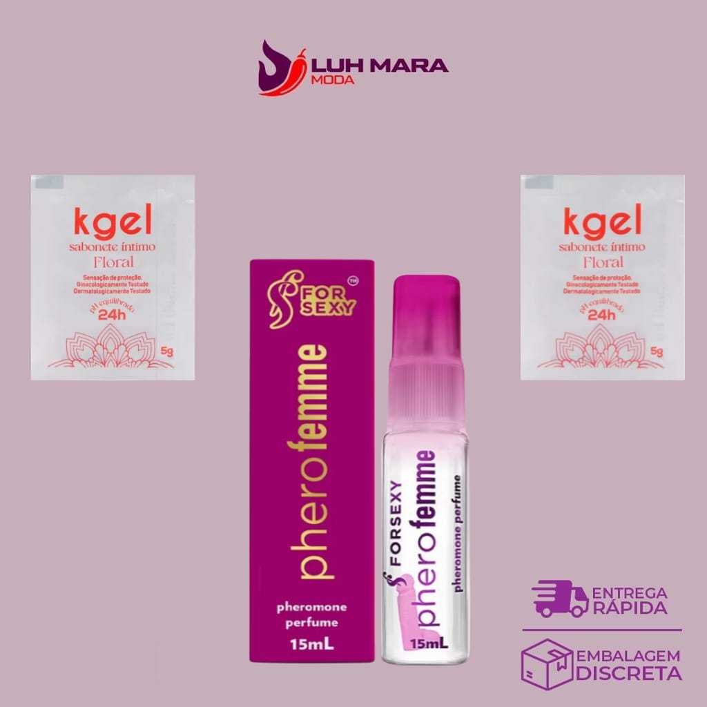 Kit Perfumes feromonio Pherofemme  feminino - + 2 sache sabonete liquido em Oferta na Shopee