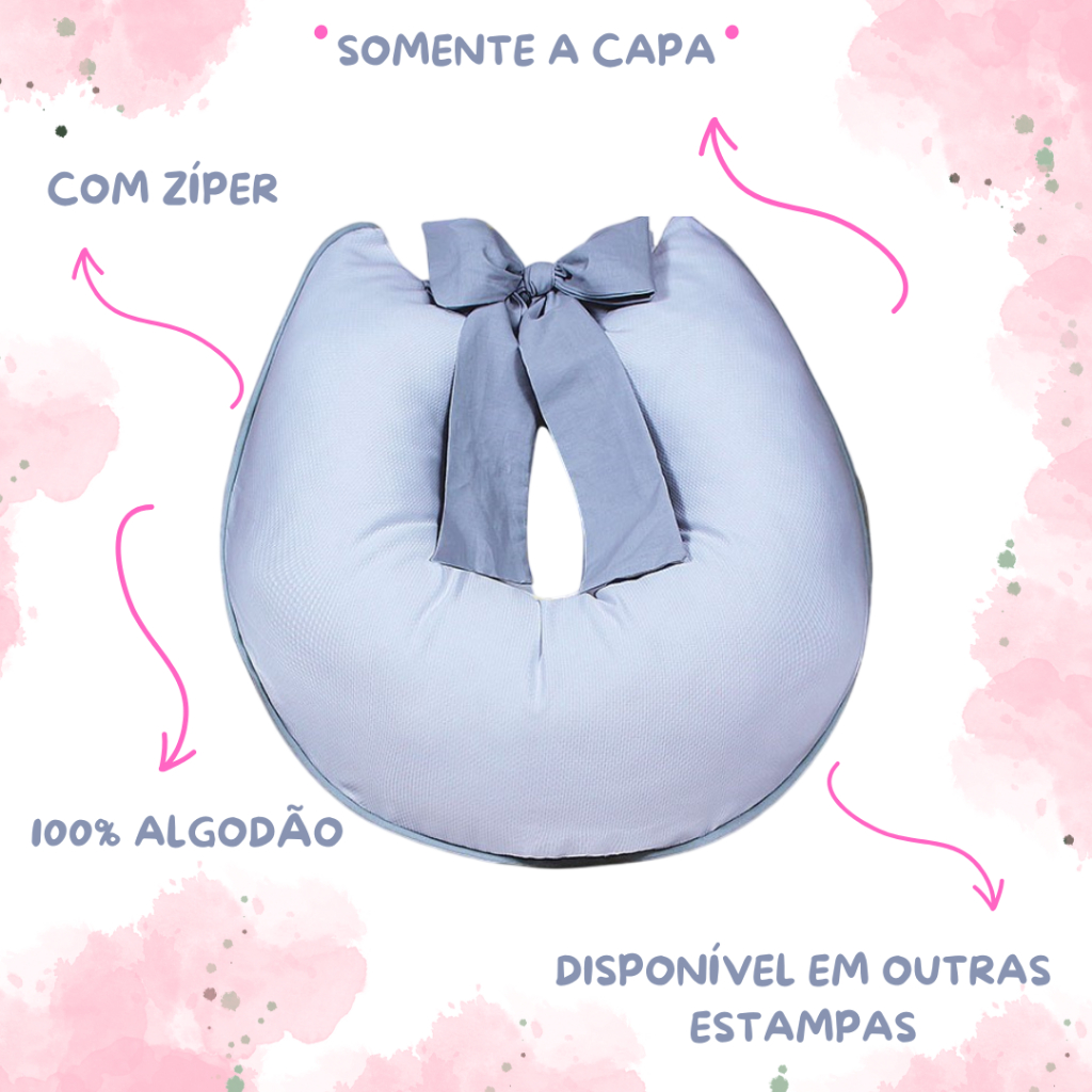 Capa De Almofada Amamentação Com Laço 100% Algodão